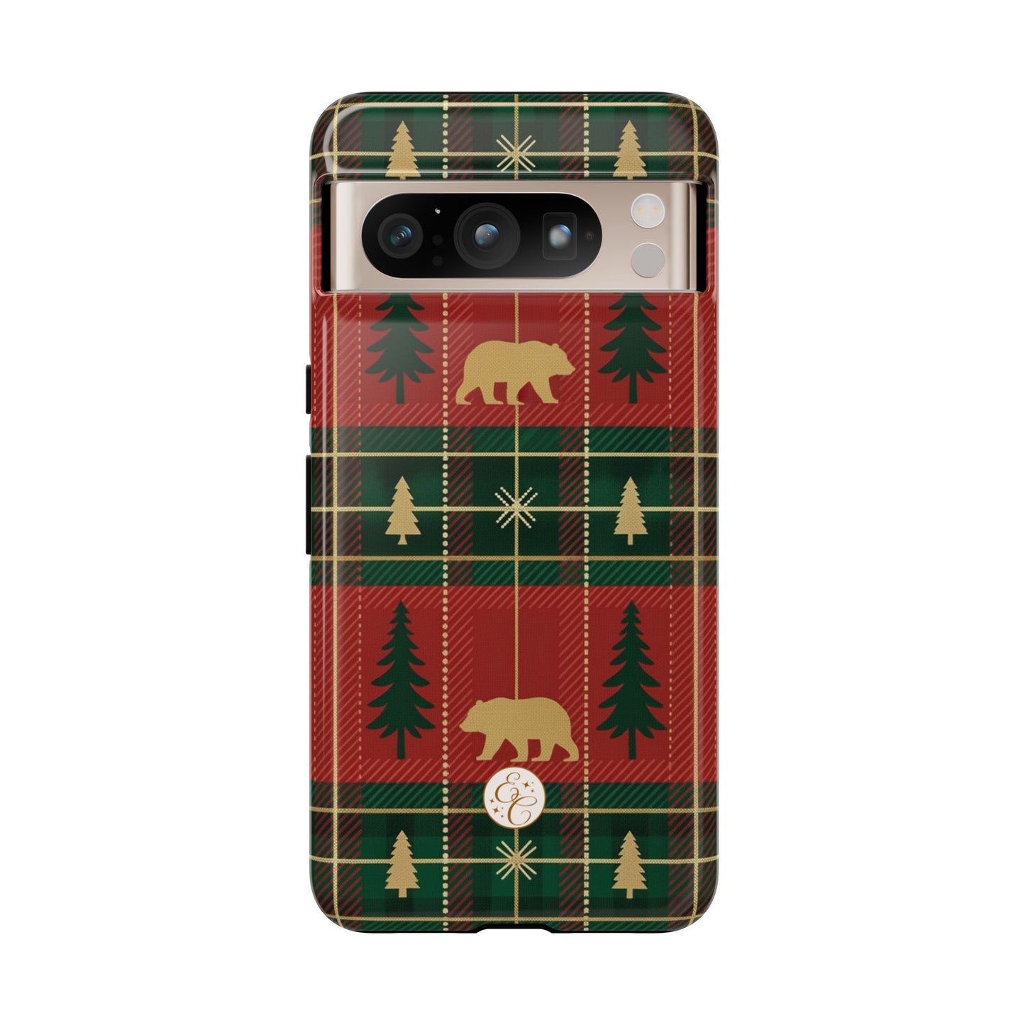 Christmas Bear Plaid Tough Phone Case