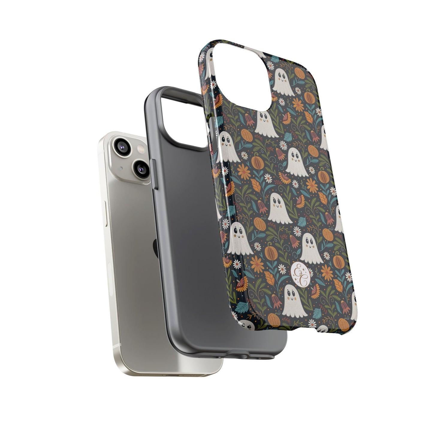 Boho Halloween Ghost Pattern Tough Phone Case