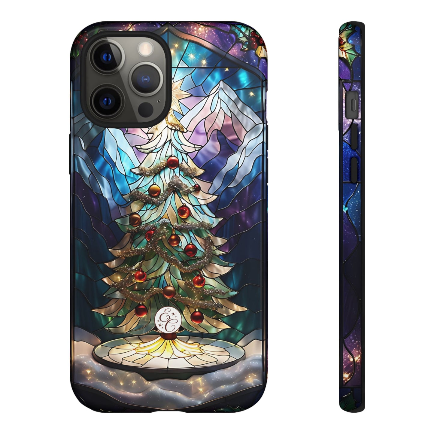 Christmas Tree Stained Glass Tough Phone Case