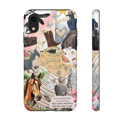 Equestrian Cowgirl Collage Tough Phone Case