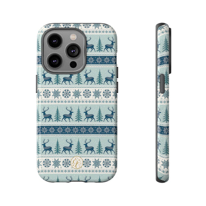 Blue Winter Reindeer Tough Phone Case