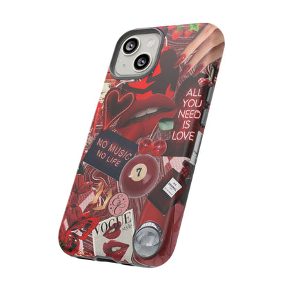 Red Aesthetic Collage Tough Phone Case