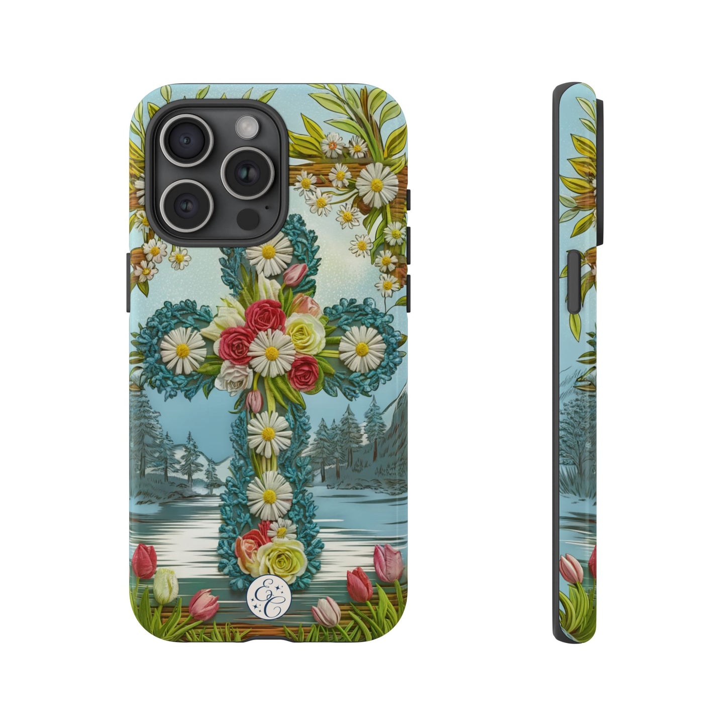 Floral Cross Tough Phone Case