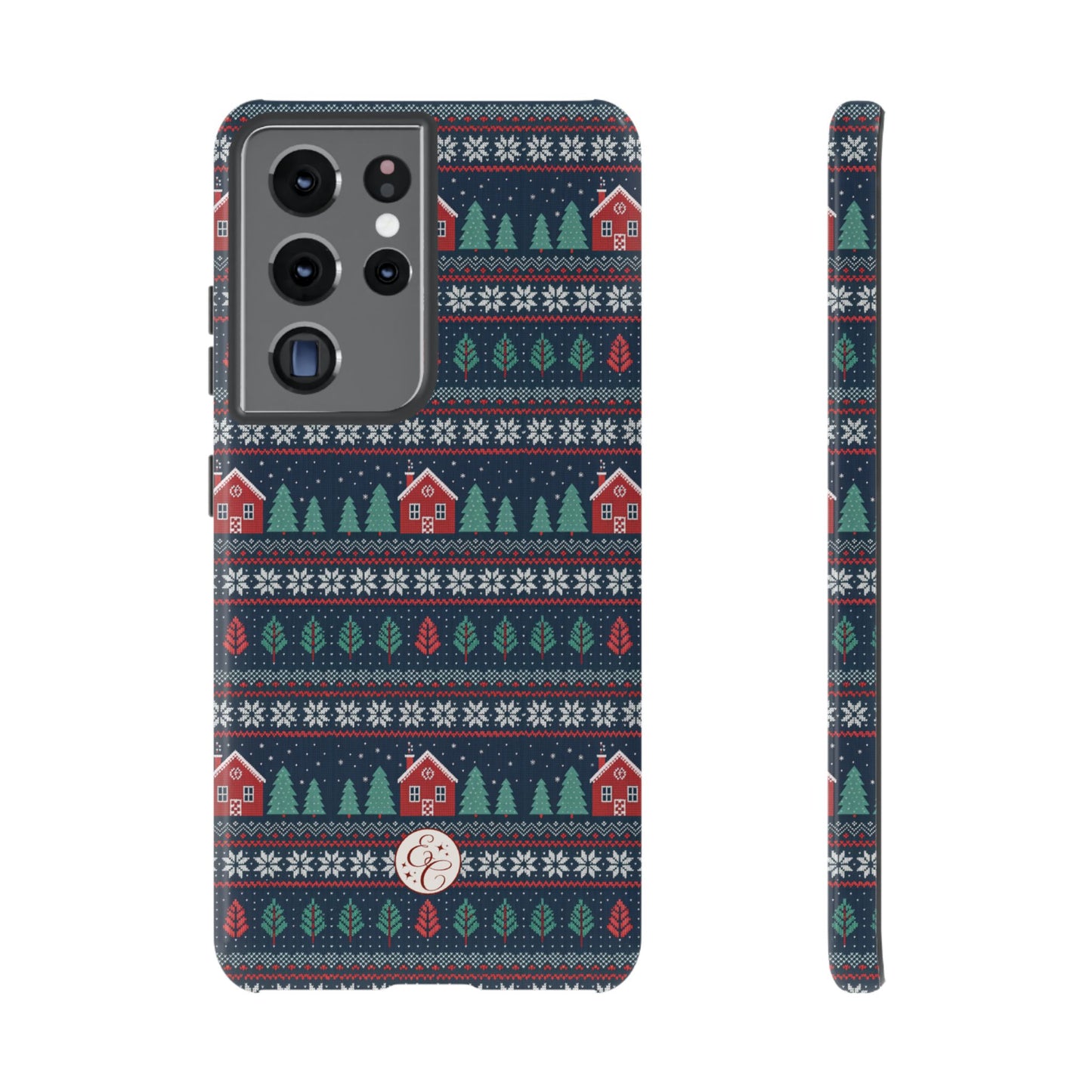 Winter Cottage Pattern Tough Phone Case