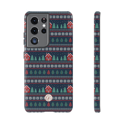 Winter Cottage Pattern Tough Phone Case
