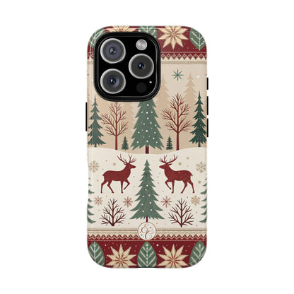 Vintage Christmas Reindeer Tough Phone Case