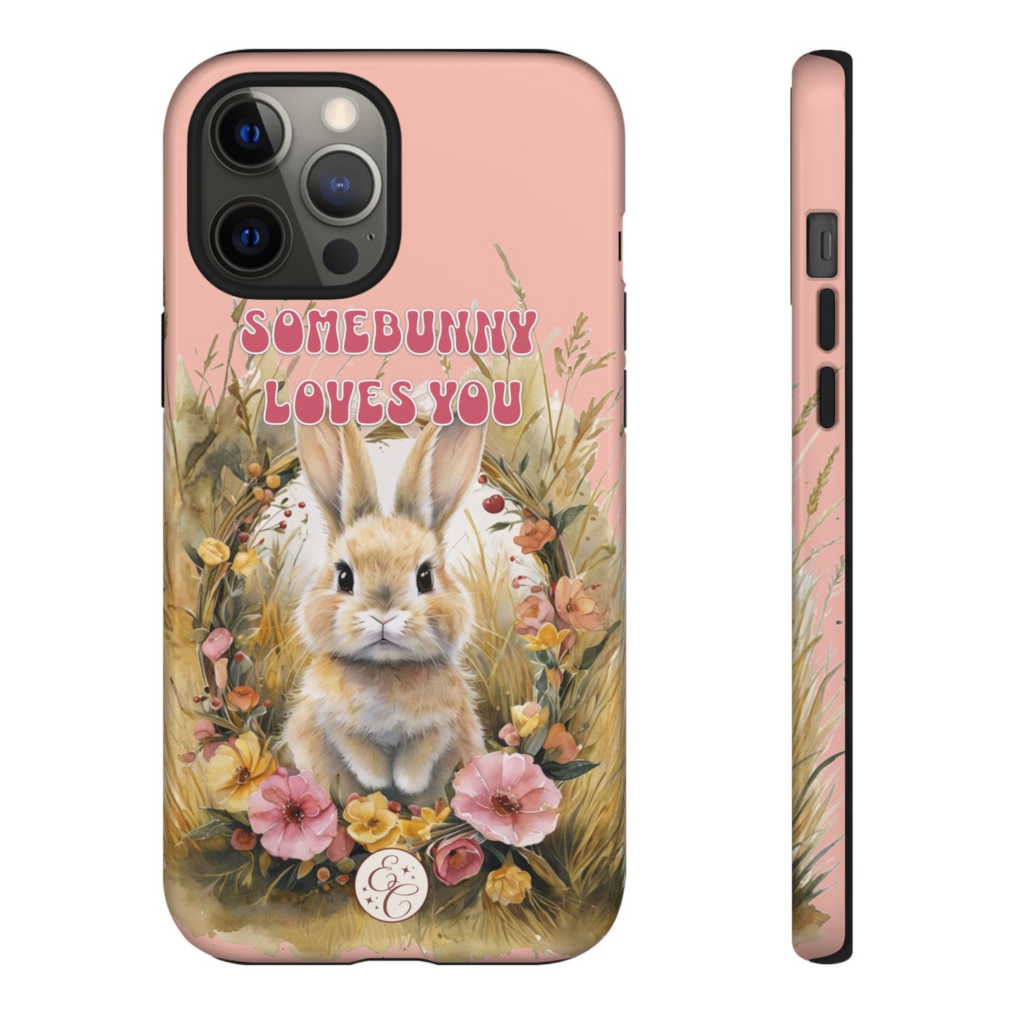 Somebunny Loves You Tough Phone Case - Peach