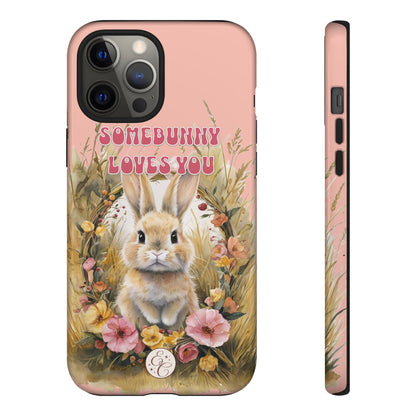 Somebunny Loves You Tough Phone Case - Peach