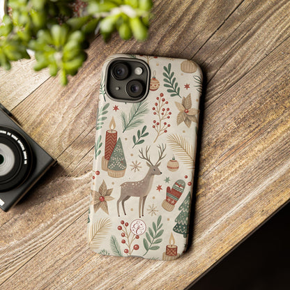 Rustic Christmas Reindeer Tough Phone Case