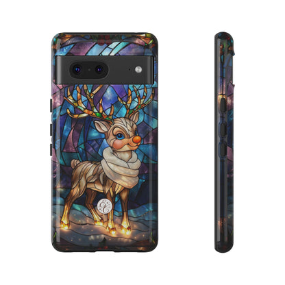 Cute Reindeer Stained Glass Tough Phone Case