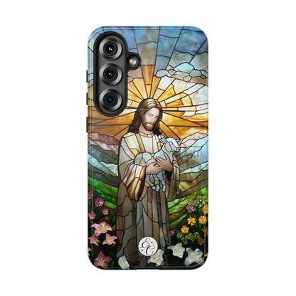 Jesus Holding a Lamb Stained Glass Tough Phone Case