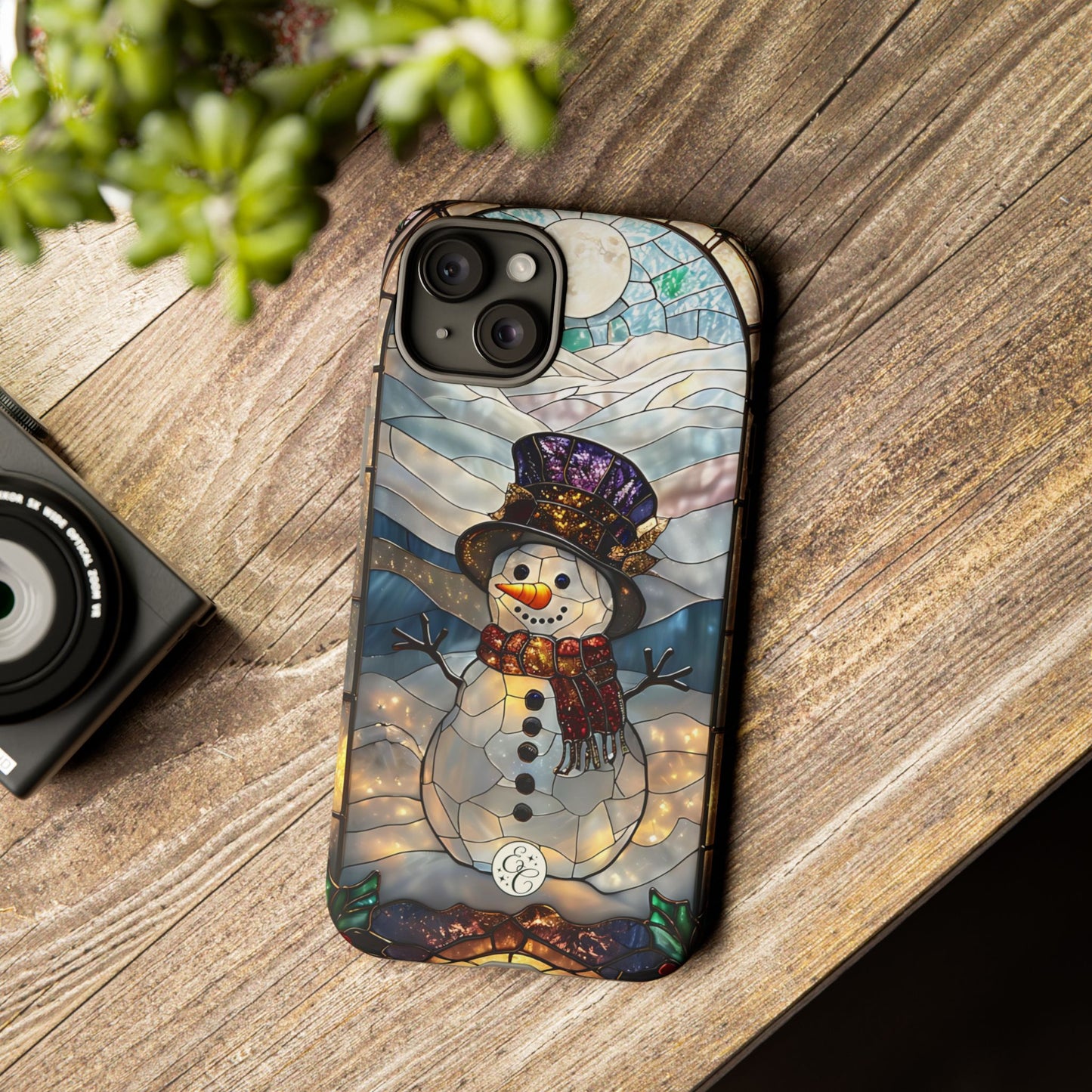 Snowman Stained Glass Tough Phone Case