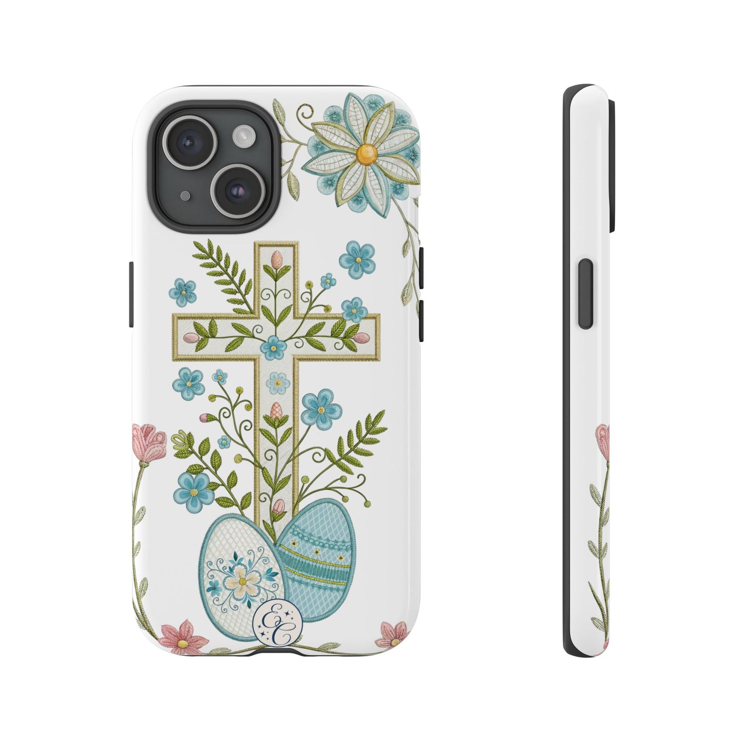 Vintage Easter Floral Cross Tough Phone Case