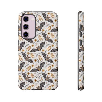 Boho Halloween Bat Pattern Tough Phone Case