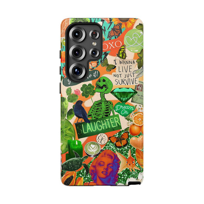 Green and Orange Collage Tough Phone Case