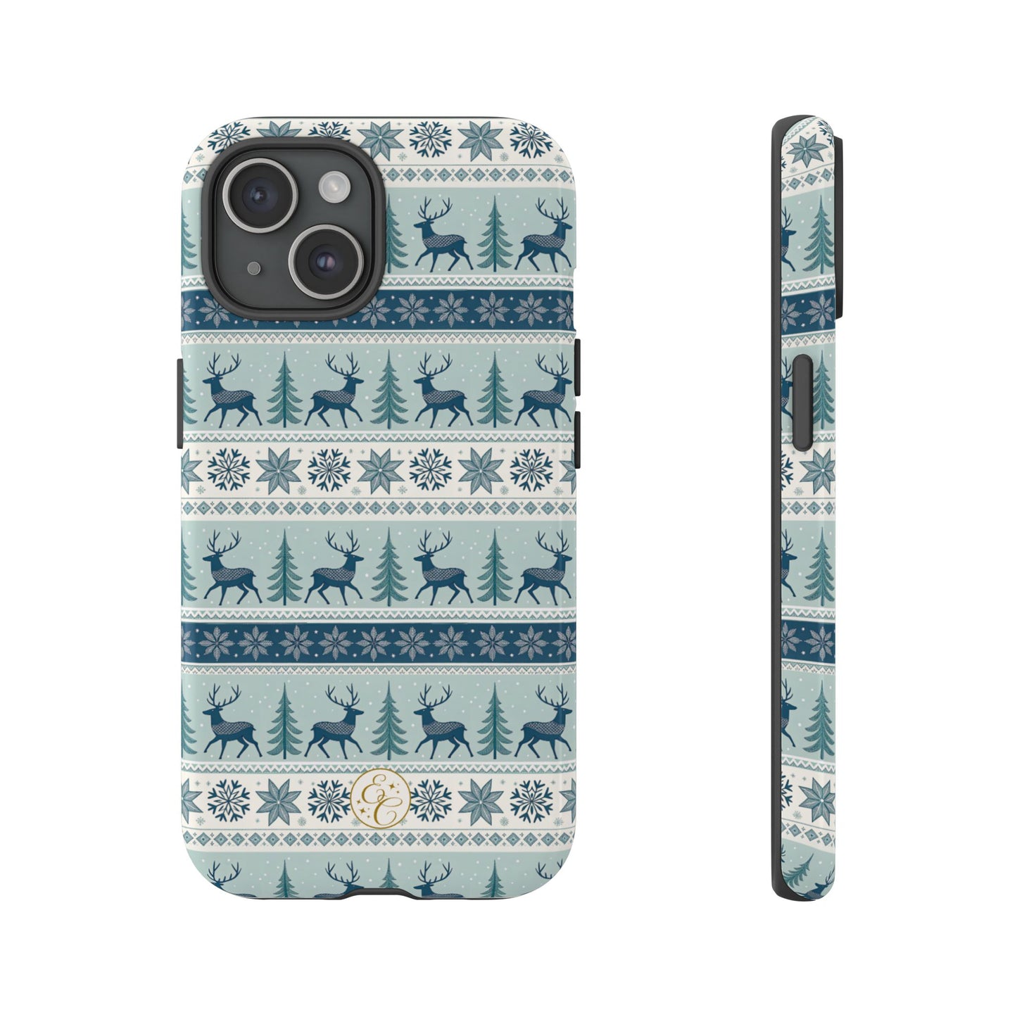 Blue Winter Reindeer Tough Phone Case