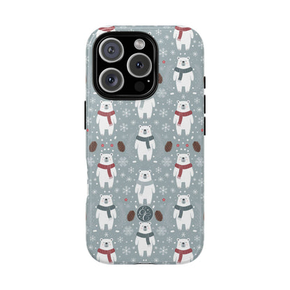 Cute Polar Bear Pattern Tough Phone Case