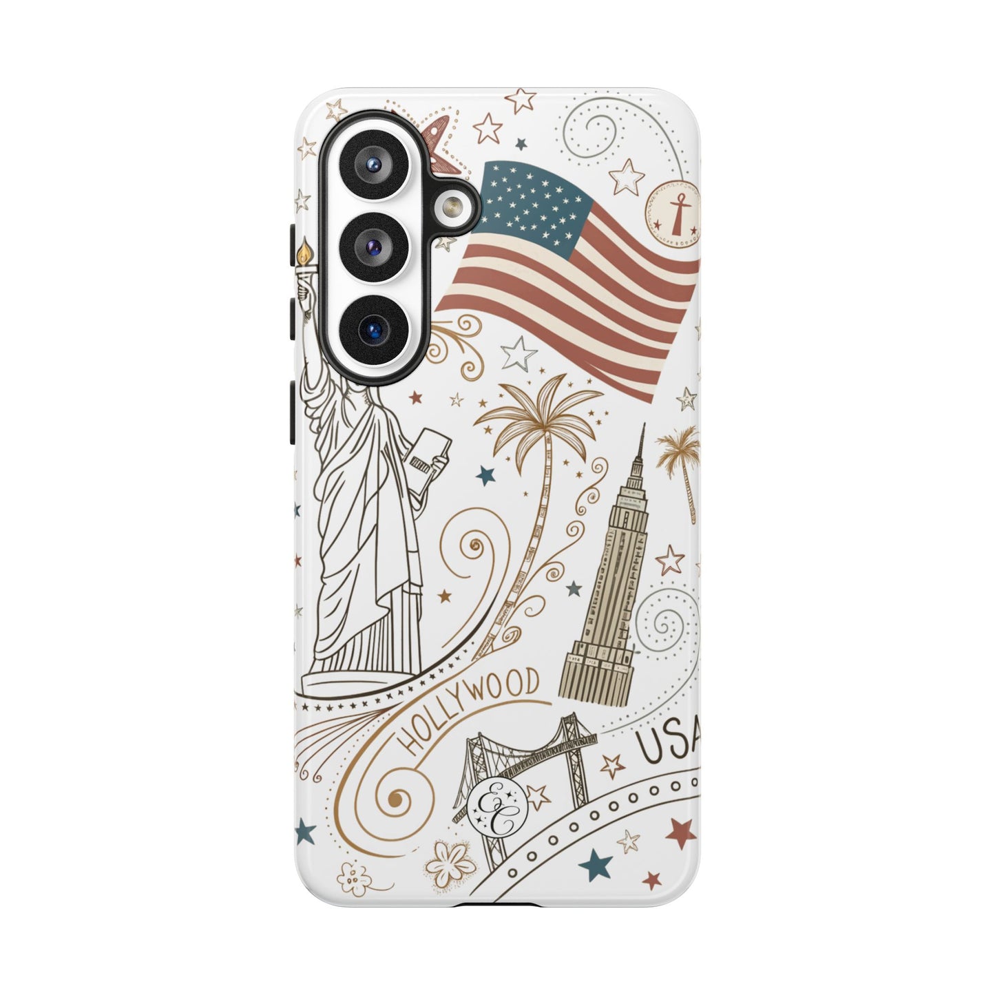 USA Landmarks Boho Doodle Tough Phone Case