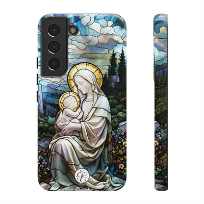 Virgin Mary with Baby Jesus Stained Glass Tough Phone Case