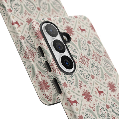 Red Reindeer Christmas Pattern Phone Case