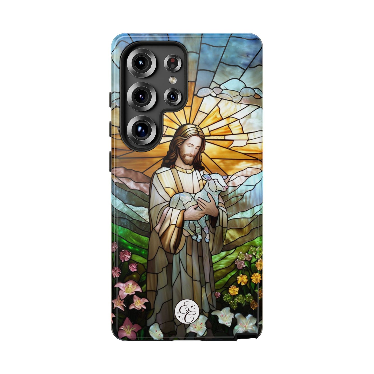 Jesus Holding a Lamb Stained Glass Tough Phone Case