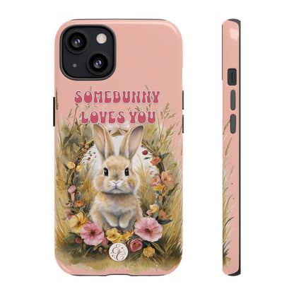 Somebunny Loves You Tough Phone Case - Peach