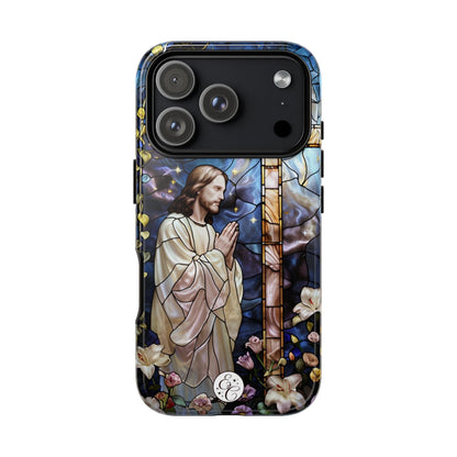 Jesus Praying Stained Glass Tough Phone Case