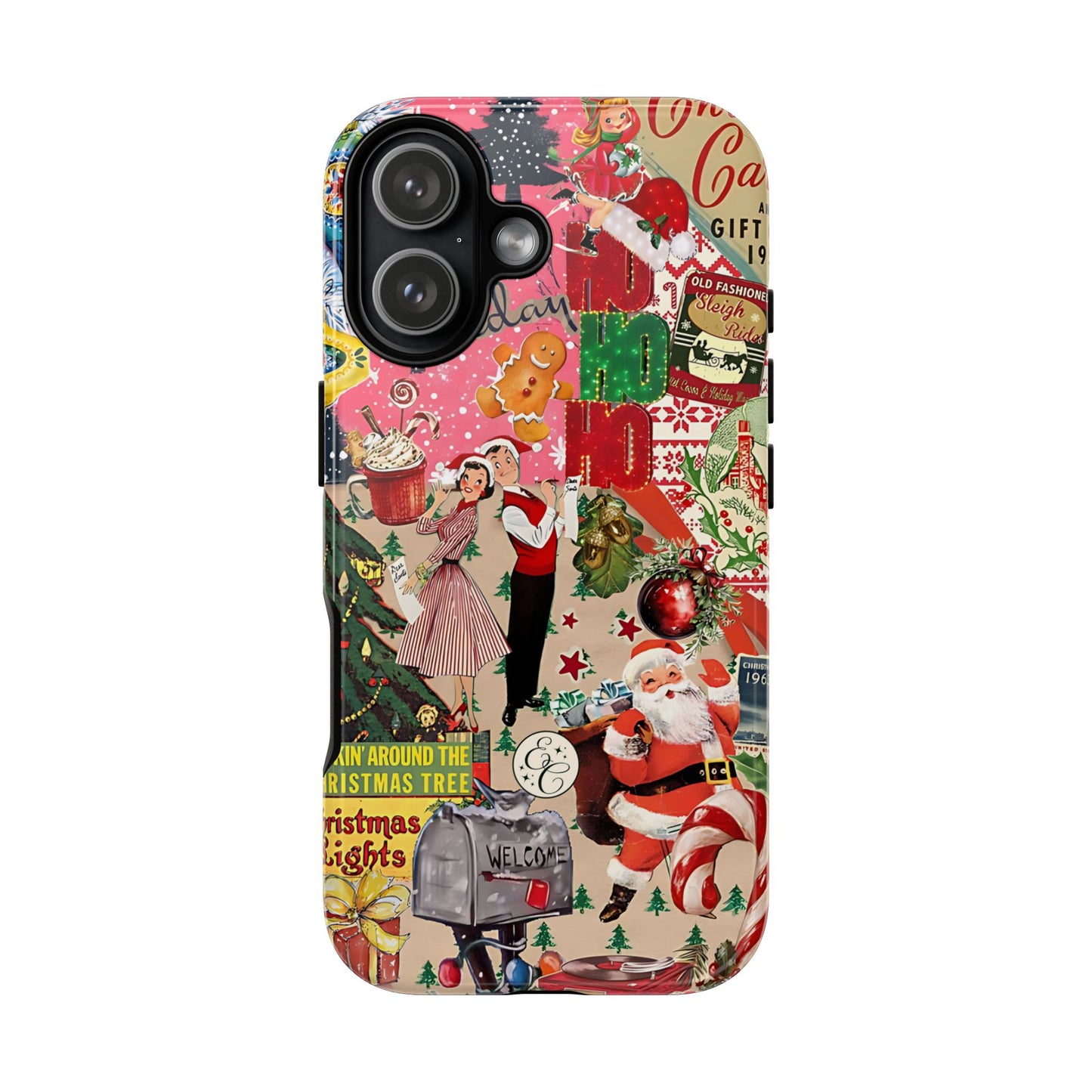 Vintage Christmas Collage Tough Phone Case