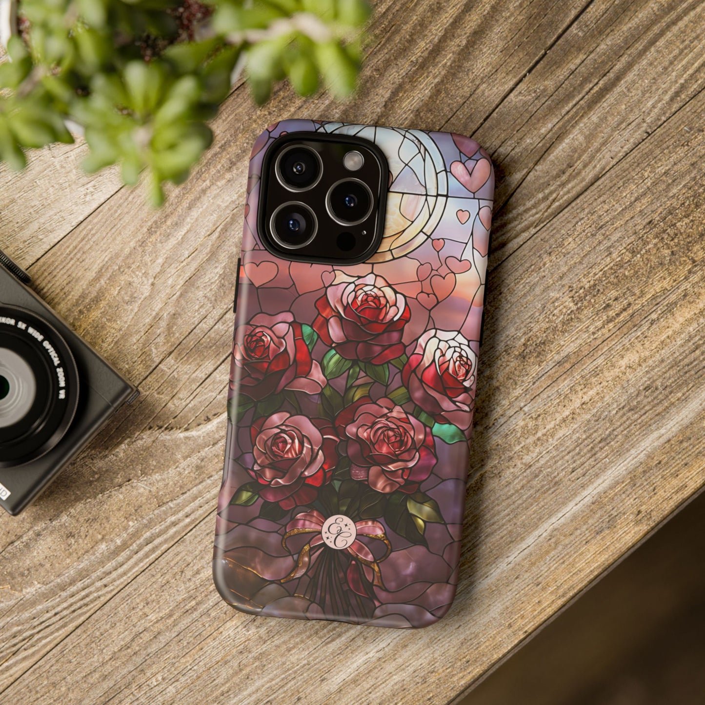 Bouquet of Roses Stained Glass Tough Phone Case