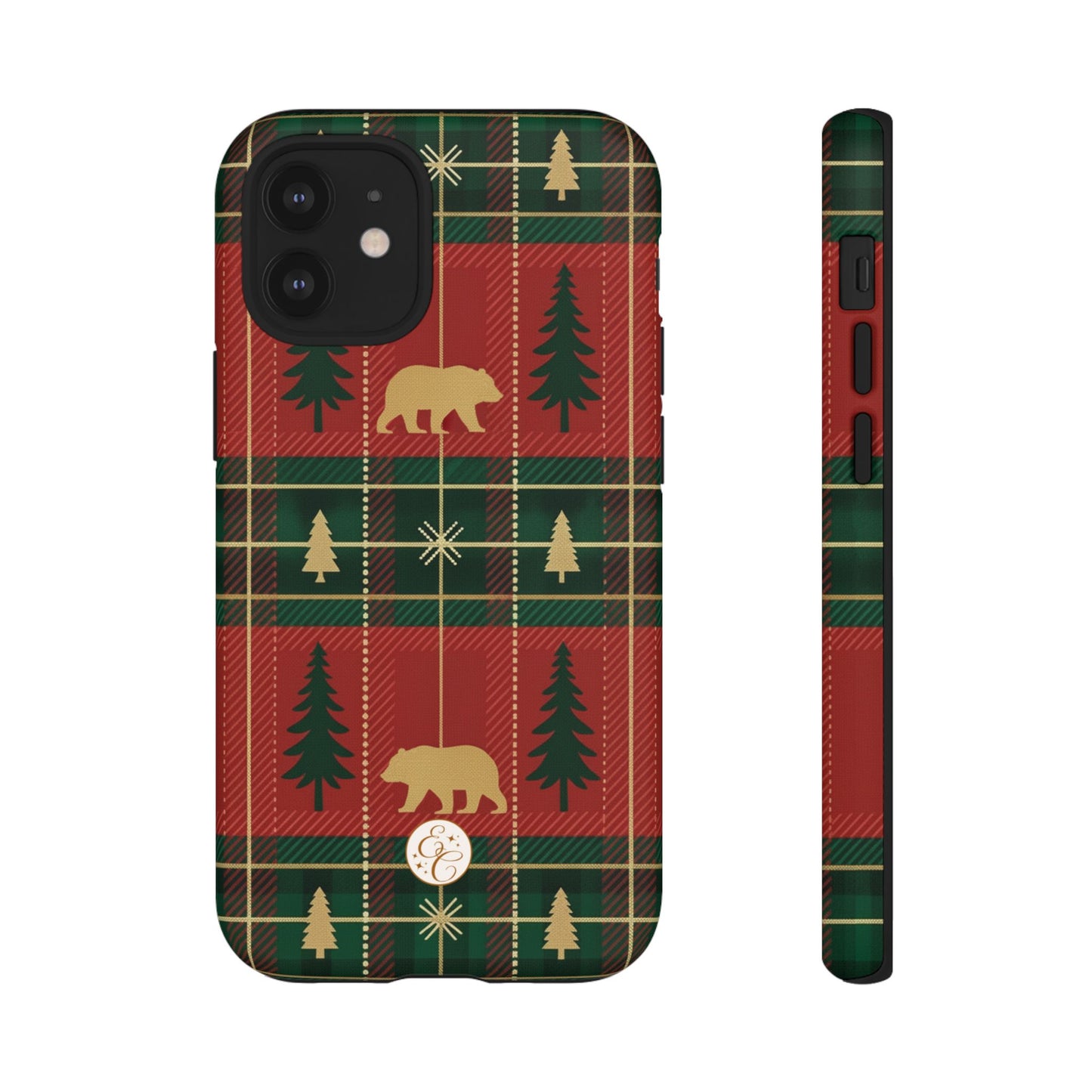 Christmas Bear Plaid Tough Phone Case