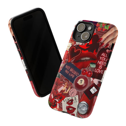 Red Aesthetic Collage Tough Phone Case