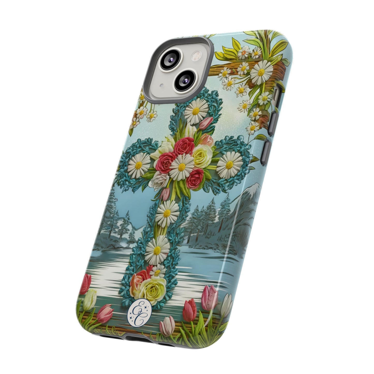 Floral Cross Tough Phone Case