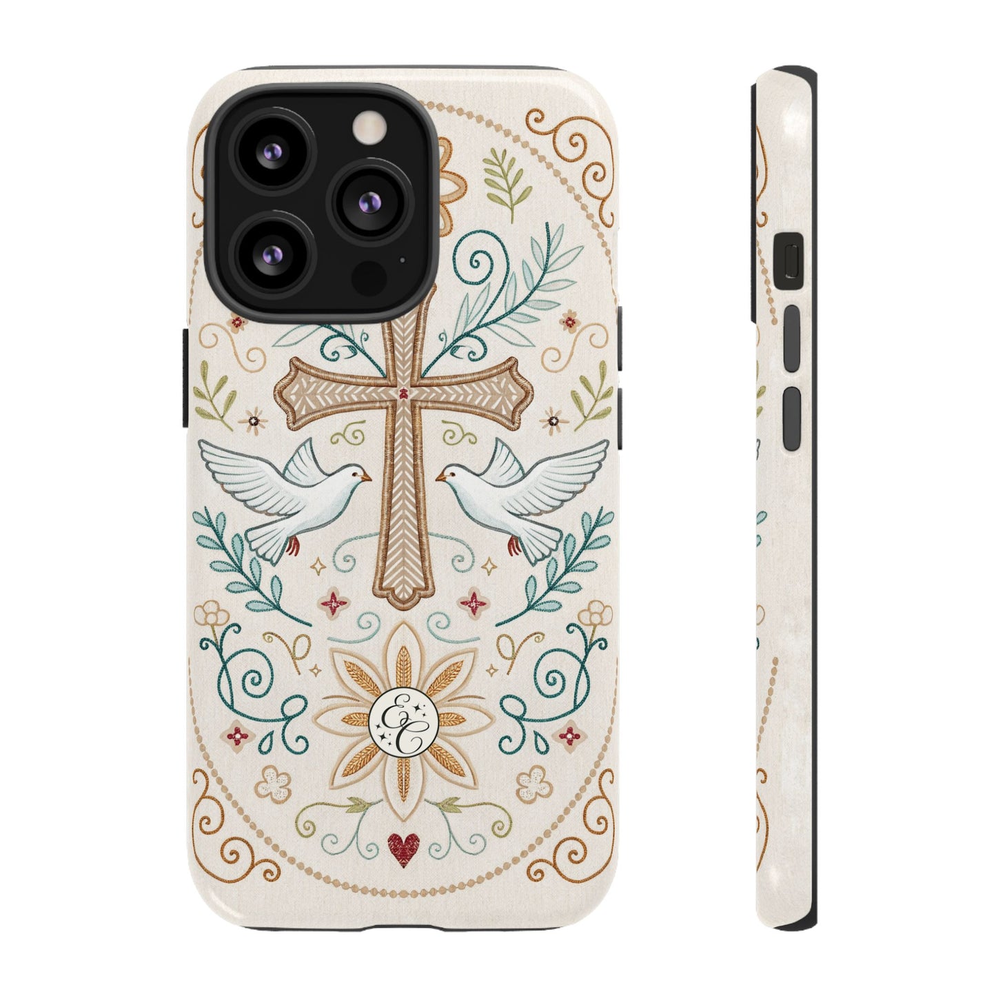 Christian Cross and Doves Tough Phone Case