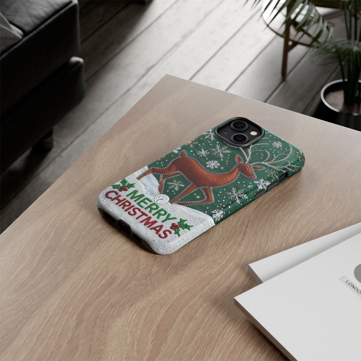 Merry Christmas Reindeer Tough Phone Case