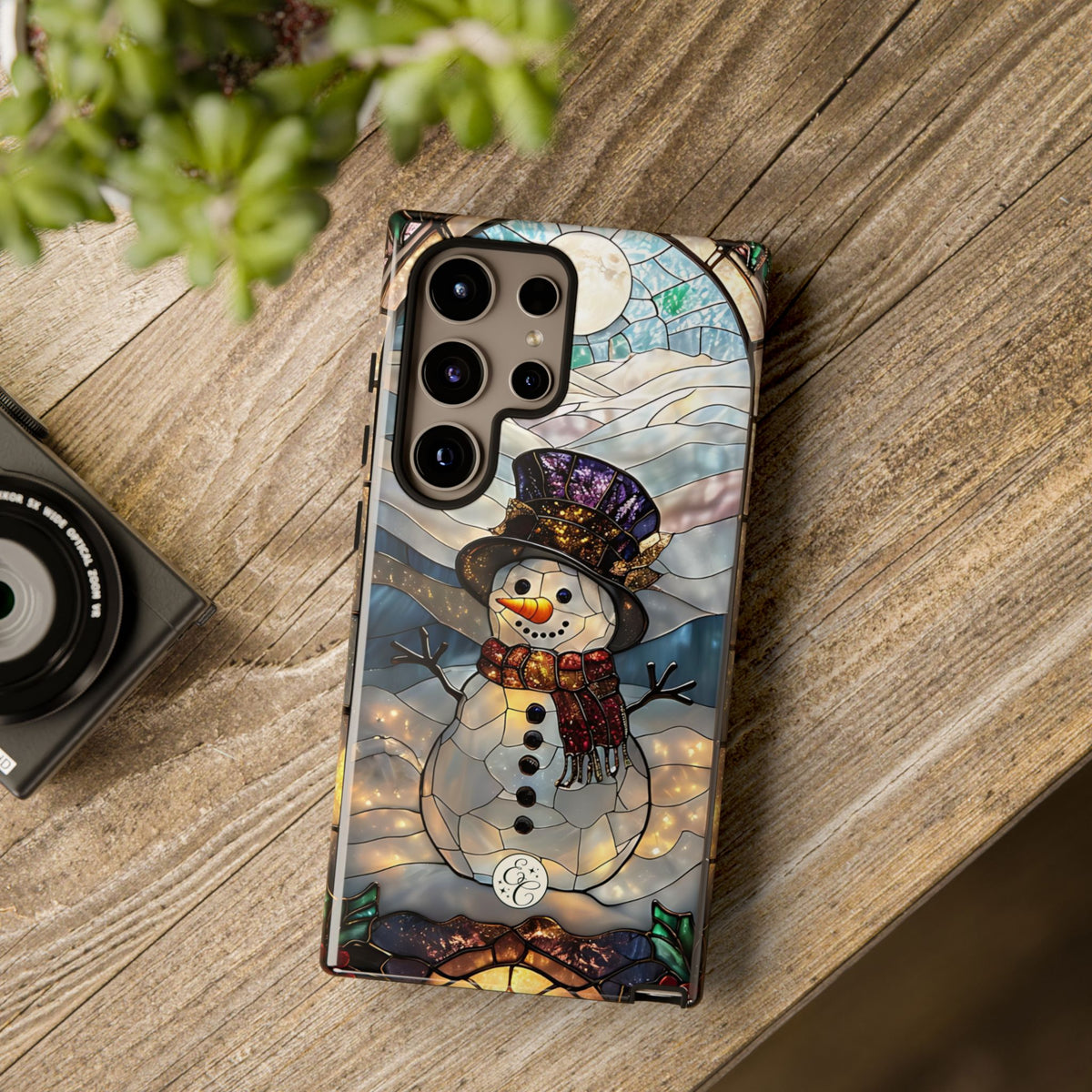Snowman Stained Glass Phone Case