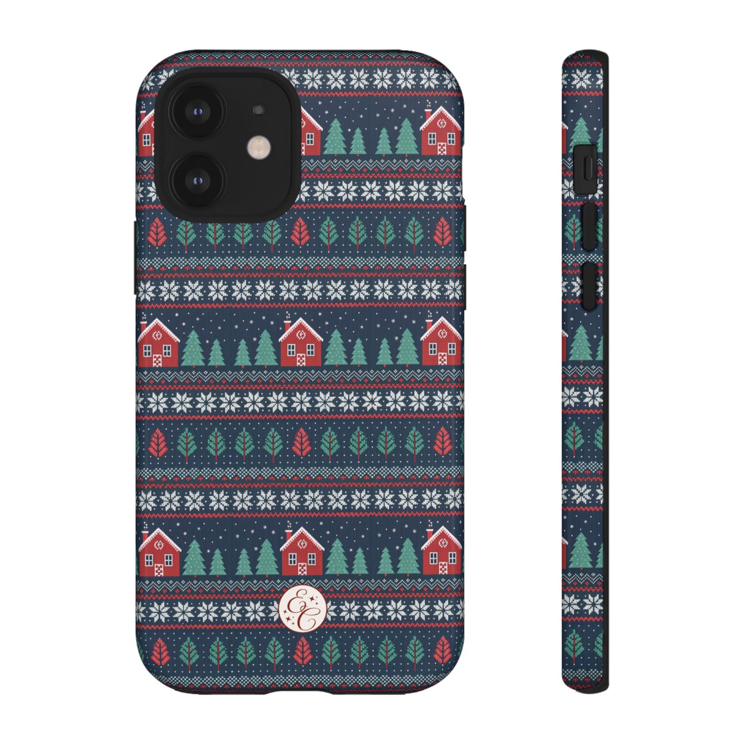 Winter Cottage Pattern Tough Phone Case