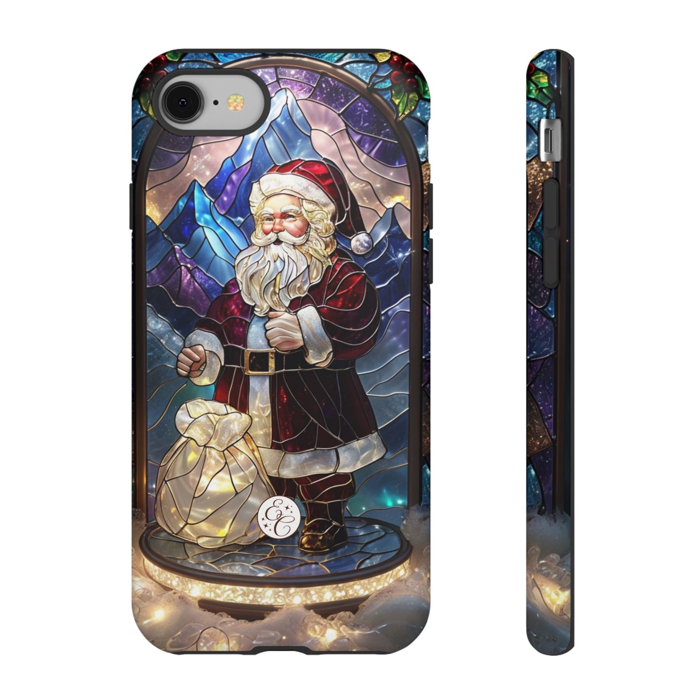 Santa Claus Stained Glass Tough Phone Case