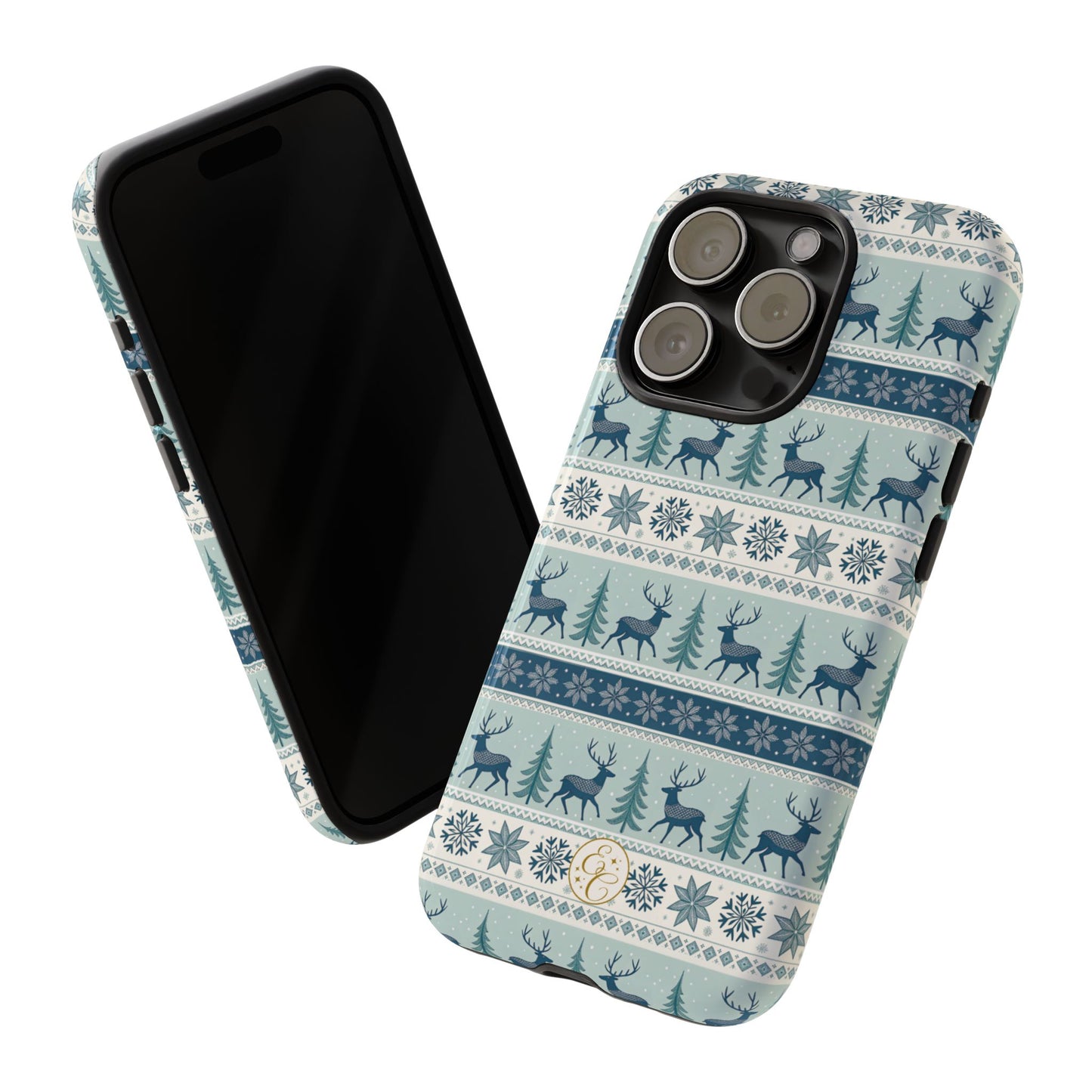 Blue Winter Reindeer Tough Phone Case