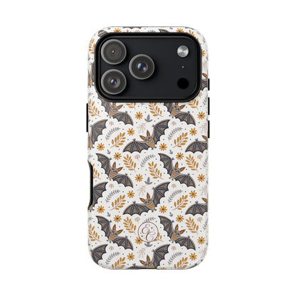 Boho Halloween Bat Pattern Tough Phone Case