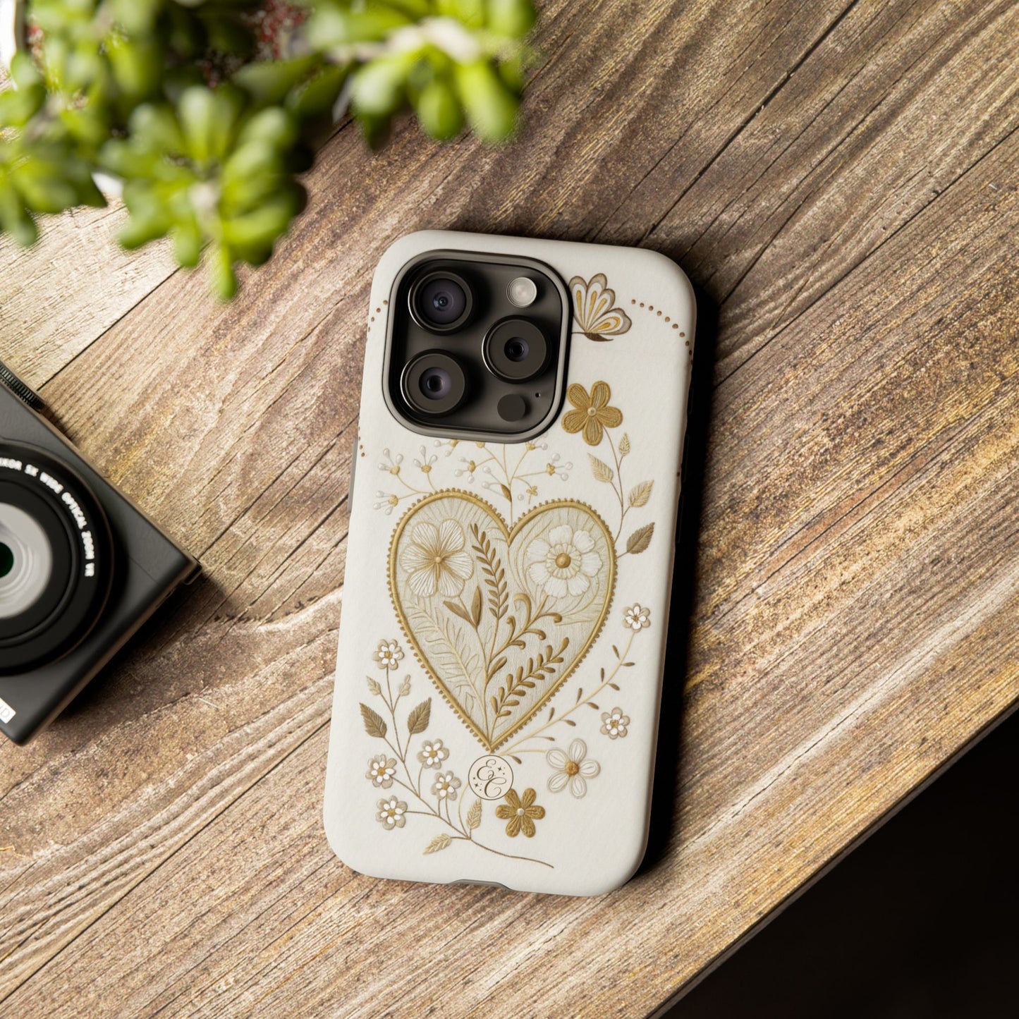 Floral Heart Design Tough Phone Case