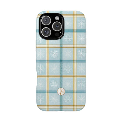Blue Winter Plaid Tough Phone Case