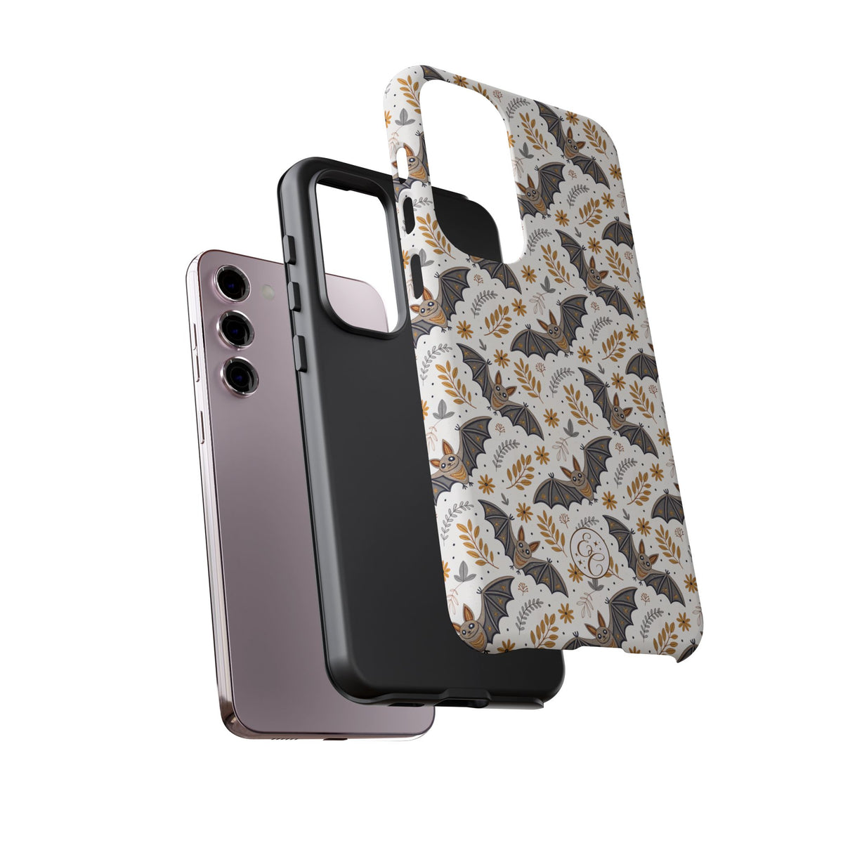 Boho Bat Pattern Halloween Phone Case