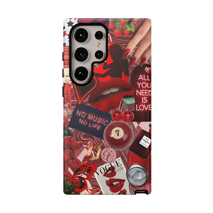 Red Aesthetic Collage Tough Phone Case