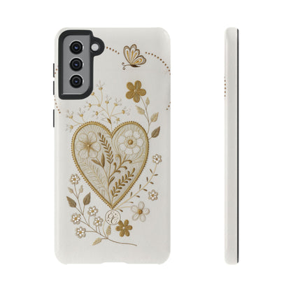 Floral Heart Design Tough Phone Case