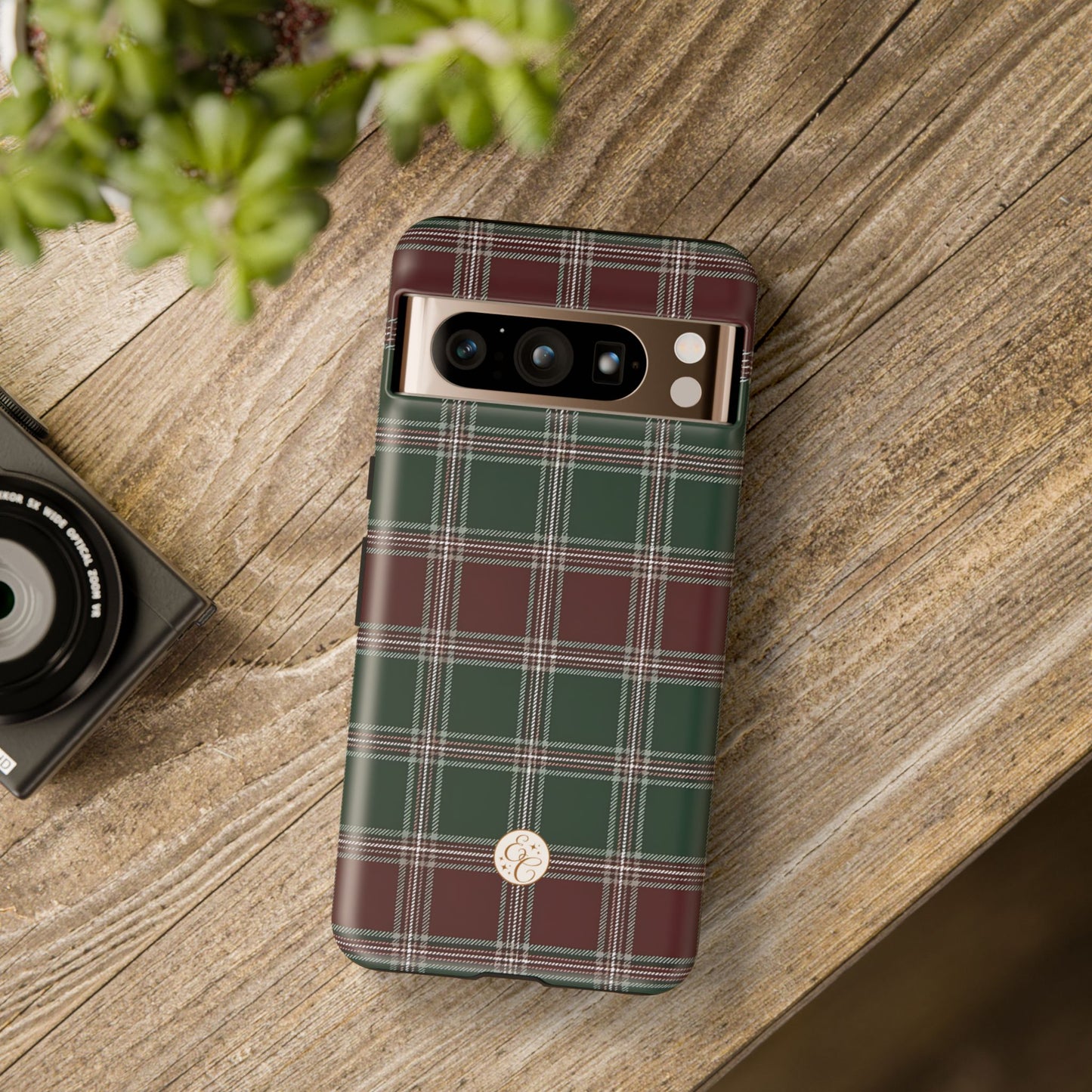 Green & Burgundy Plaid Tough Phone Case
