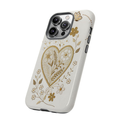 Floral Heart Design Tough Phone Case