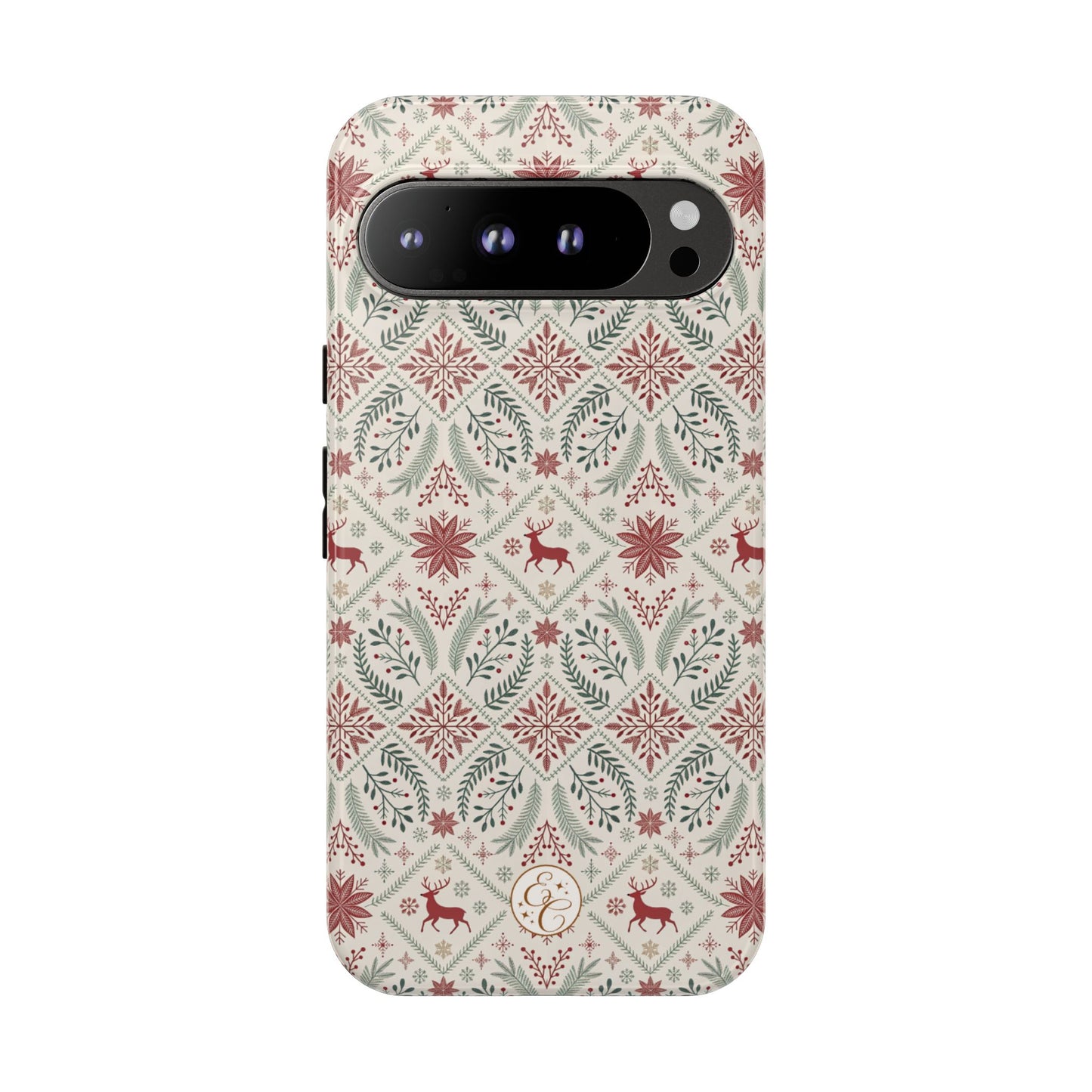Red Reindeer Christmas Pattern Tough Phone Case