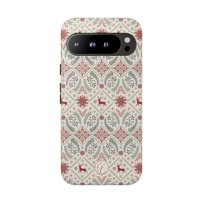 Red Reindeer Christmas Pattern Tough Phone Case