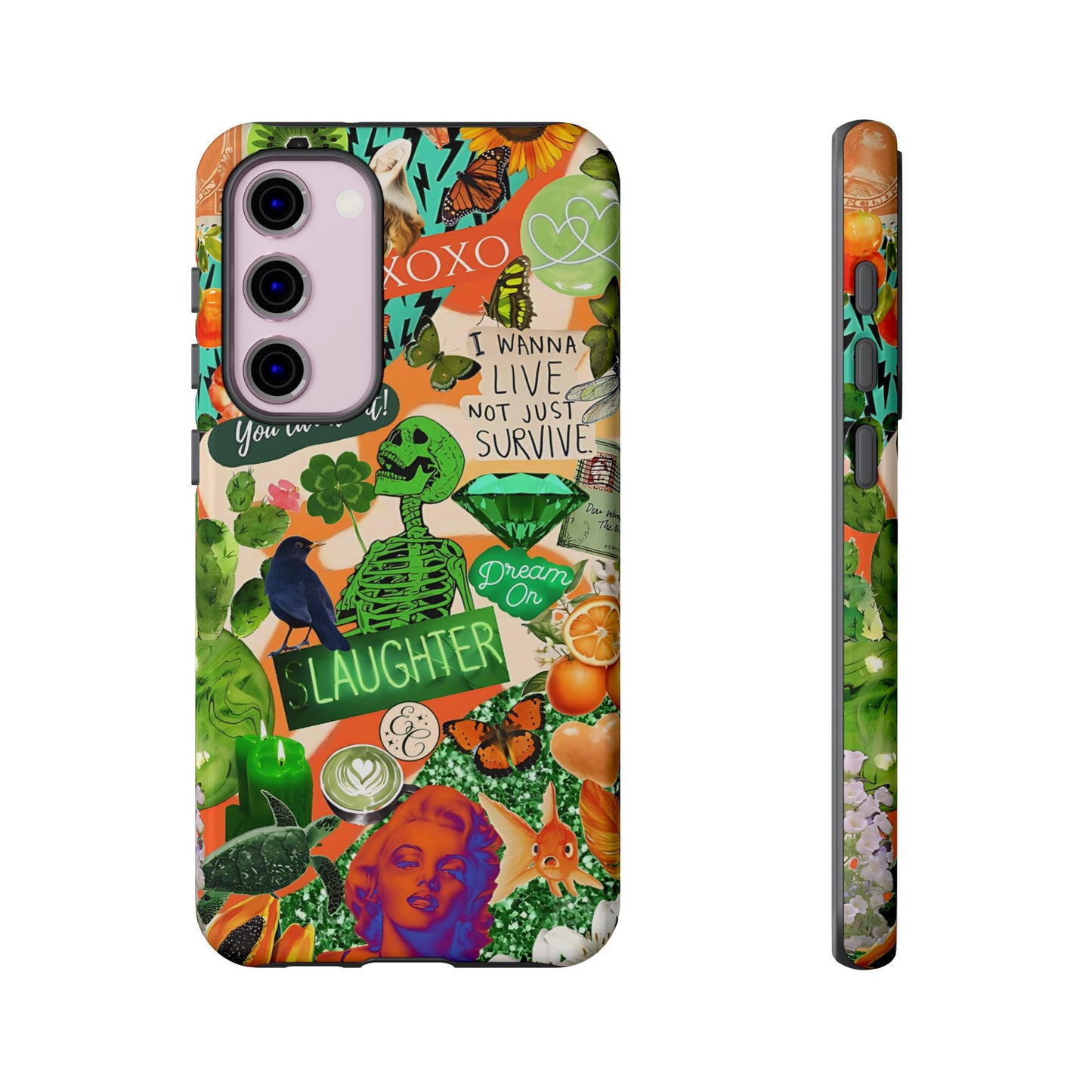 Green and Orange Collage Tough Phone Case