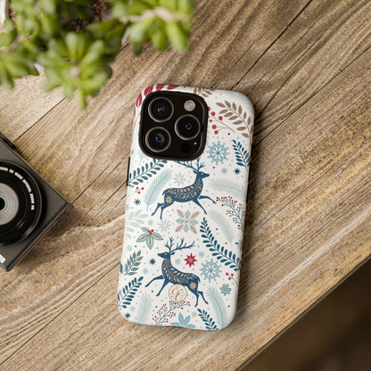 Blue Winter Deer Phone Case